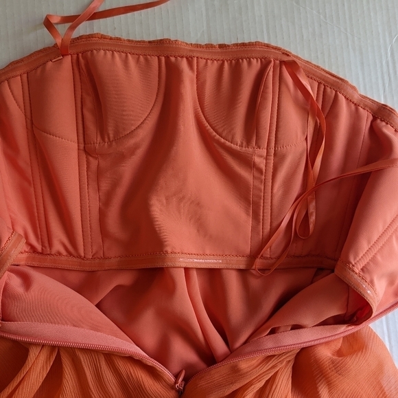 Bcbg MAX AZARIA DURAN MELON SILK COCKTAIL PROM STRAPLESS MINI DRESS SIZE… - Picture 14 of 16